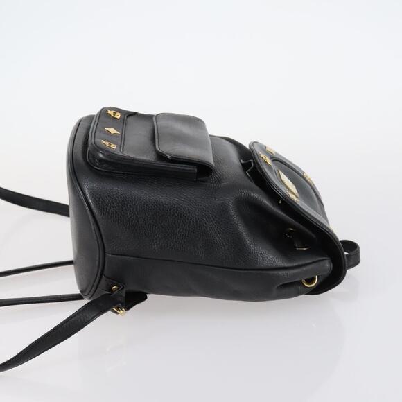 MCM Studs Backpack Leather Black Gold Auth 144411 main image 12